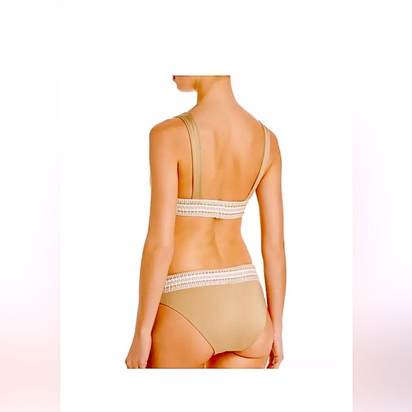 NWT M/XS PEIXOTO mix size bikini set gold light beige metallic stretch pads - Picture 13 of 13